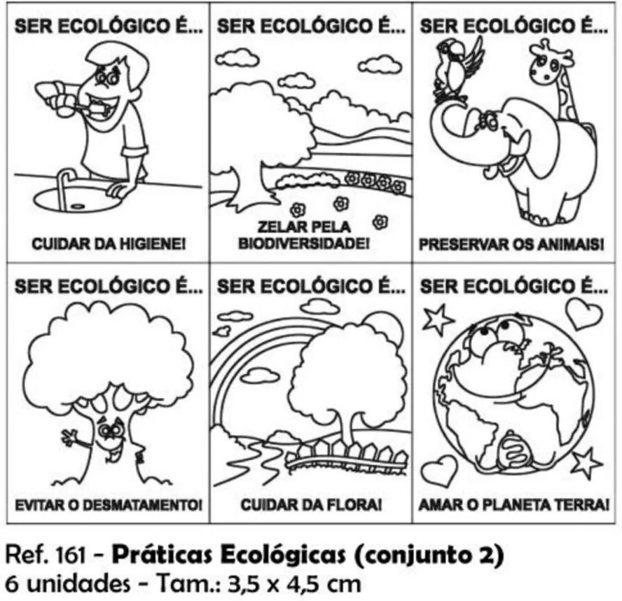 Carimbos Pedagógicos Praticas Ecologicas 35x45m Conjunto 2 - Jottplay
