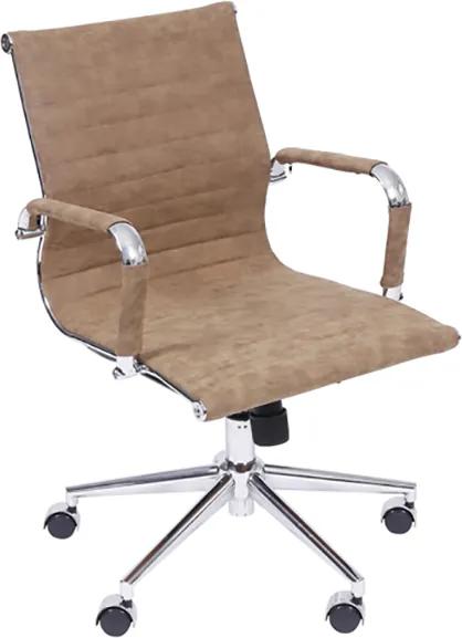 Cadeira Office Eames Diretor com Braço, Rodízio e Sistema Relax Castanho