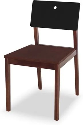 Cadeira Elgin em Madeira Maciça - Imbuia/Preto