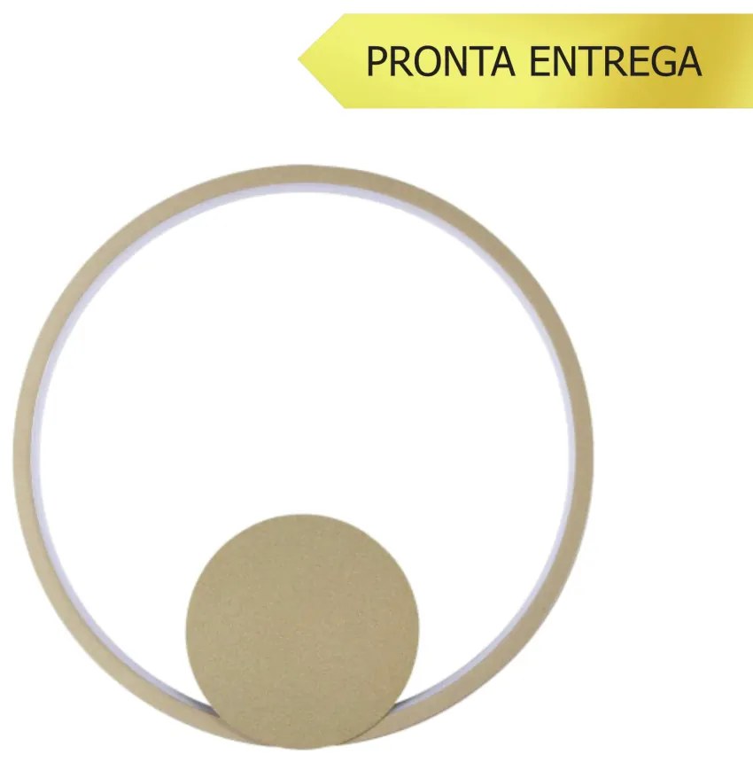 Arandela / Plafon Sunset Aro Redondo Ø30Cm Led 15W 3000K Bivolt Champa... (CP-M = Champagne)