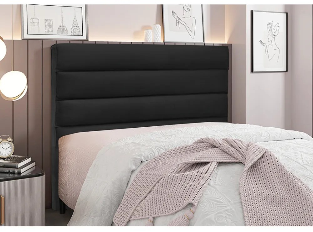 Cabeceira Cama Box Queen 160 cm Arles Veludo S04 - D'Rossi - Preto