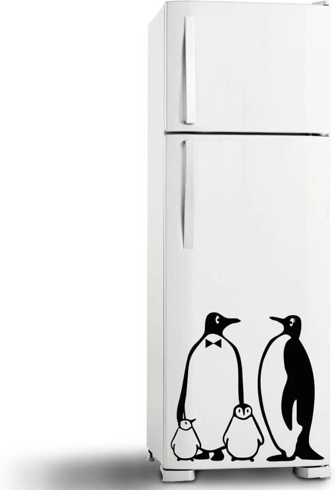 Adesivo de Geladeira Família Pinguim