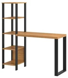 Mesa Office Cleveland cor Freijo com Preto Fosco 123cm - 64595 Sun House
