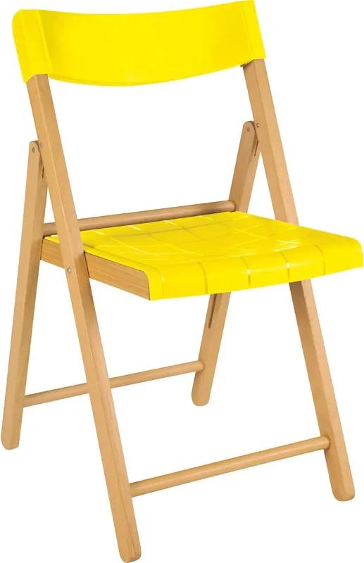 Cadeira Potenza de Madeira Tauarí Evernizada/Amarelo - Tramontina