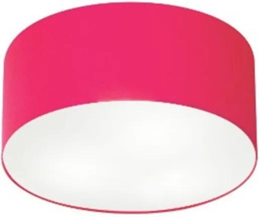 Plafon Cilíndrico Md-3010 Cúpula em Tecido 30x12cm Rosa Pink - Bivolt