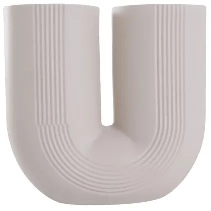 Vaso Decorativo Ceramica Bege 28x13cm