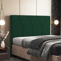 Cabeceira Cama Box Casal King 195cm Aura Suede W01 Verde - Mpozenato