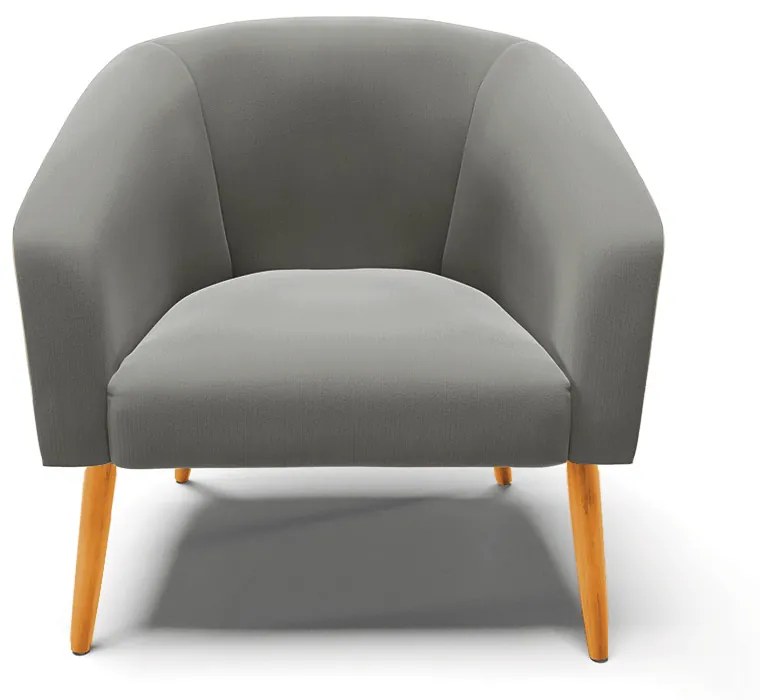 Poltrona Decorativa Pé Palito Castanho kit 2 Stella Suede D03 - D'Rossi - Grafite