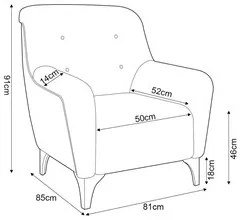 Kit 2 Poltronas Decorativa para Sala Pés Madeira Lima M22 Linho Cinza