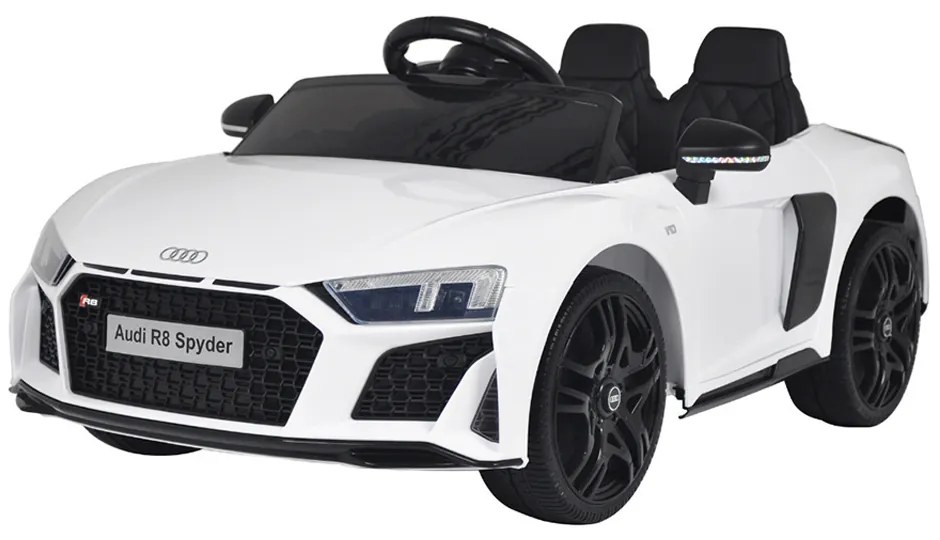 Carrinho Elétrico Infantil Motorizado Audi R8 Spyder com Controle Som 12V Branco G31 - Gran Belo