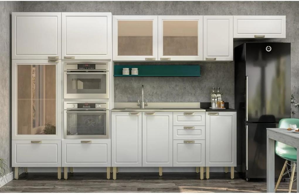 Cozinha Completa 9 peças Americana Multimóveis 5653MF Branco/Verde
