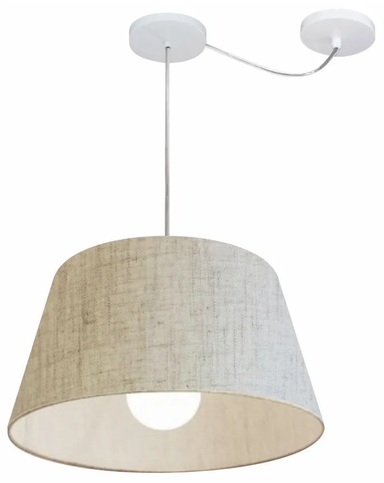 Lustre Pendente Cone Com Desvio Rustico Bege MJ-4273 Para Mesa de Jantar e Estar