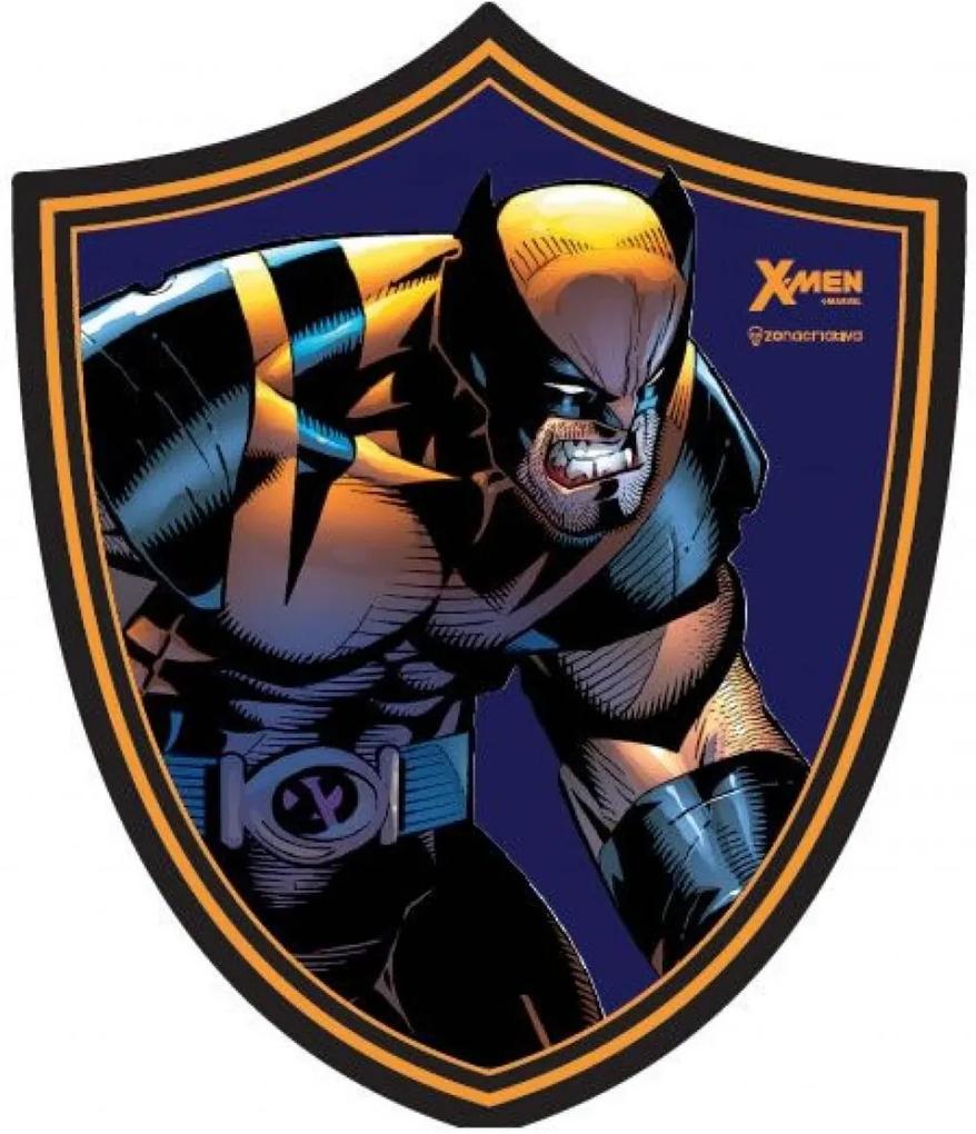 Placa Decorativa Wolverine Escudo Geek10 Azul