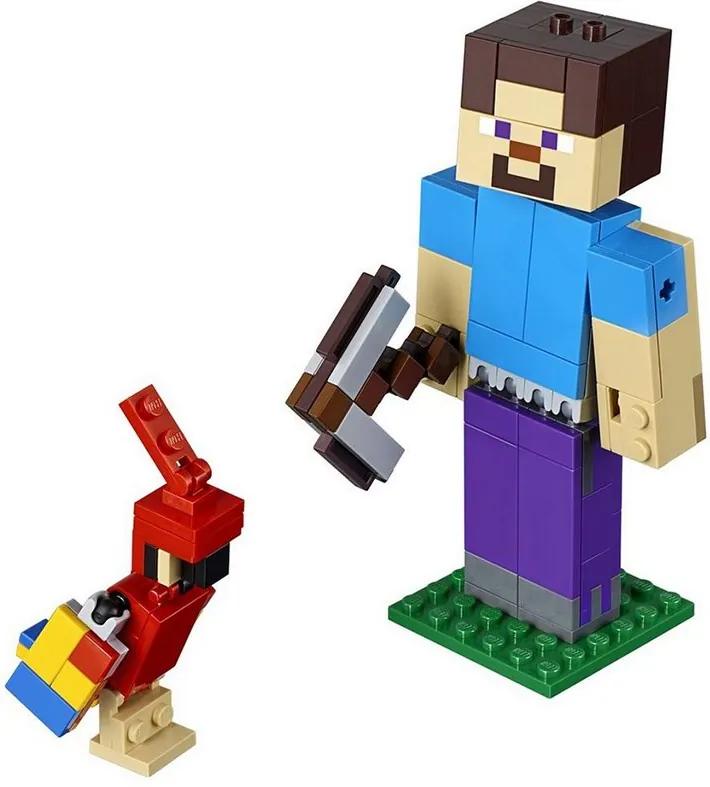 Lego Minecraft - Grande Steve com Papagaio - 159 peças - Lego
