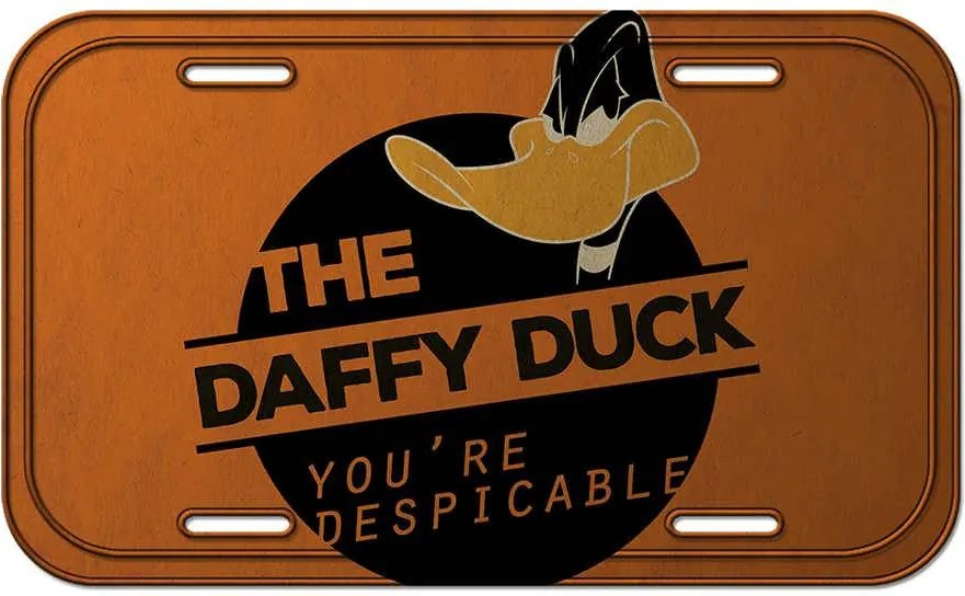 Placa Looney Tunes Daffy Duck Despicable Laranja em Metal - Urban