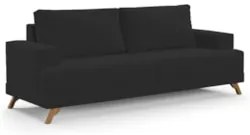 Sofá 3 Lugares 180cm Living Pés Curvos Santi D05 Suede Preto - Mpozena