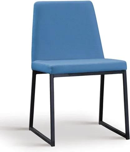 Cadeira Encke C/Pés em Aço Carbono - Azul Jeans