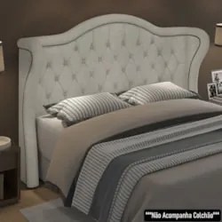 Cabeceira Cama Box Casal 140cm Antibes Z37 Boucle Cru - Mpozenato