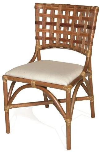 Cadeira Lynn Assento cor Branco com Base Madeira Apui - 44719 - Sun House