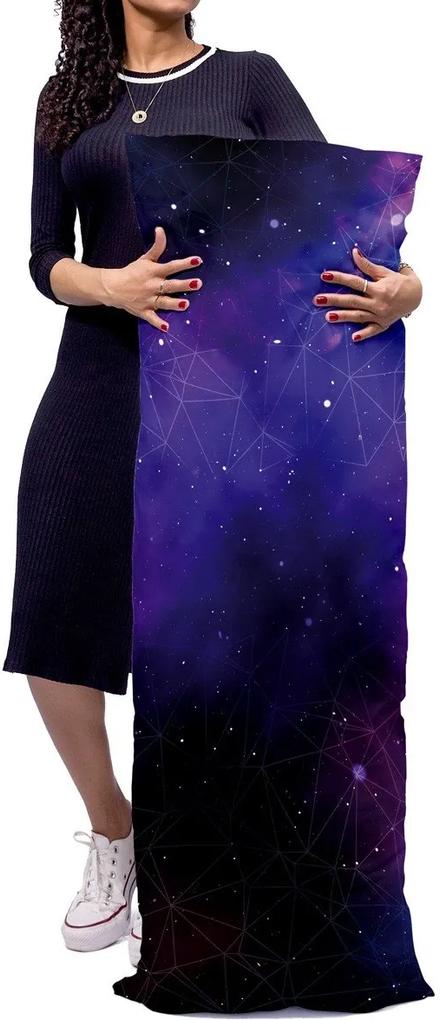 Capa para Almofada Gigante Mdecore 130x46cm Galaxia Roxo