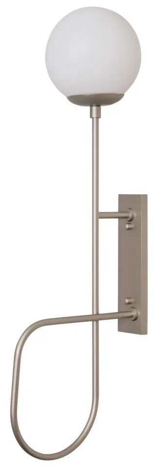 Arandela Trombone 14X27,3X65,4Cm 1Xe27 Mini Bulbo G45 Alumínio E Globo... (CP-M - Champagne Metálico, FOSCO)