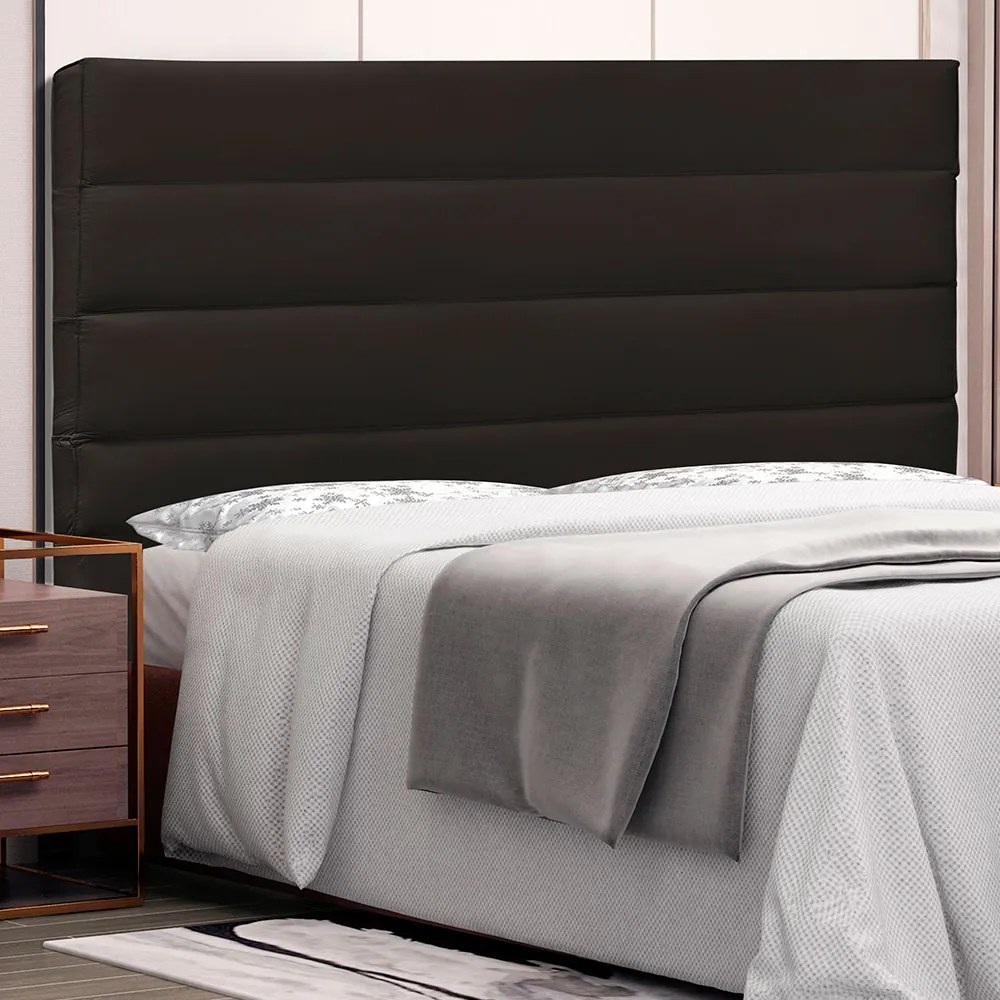 Cabeceira La Italiana Para Cama Box King 195 cm Corino - D'Rossi - Marrom