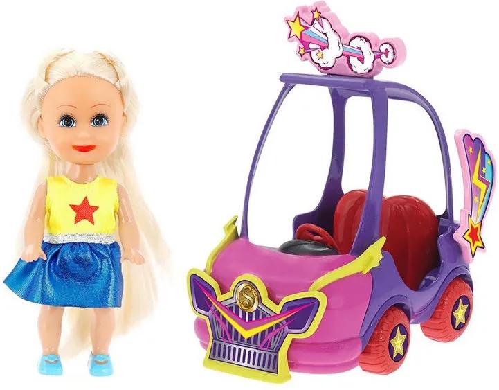 Boneca Sparkle Girlz Loira &amp; Carro Mini Sparkles Roxo - DTC