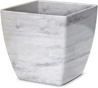 Cachepô Quadrado Nutriplan Elegance Branco Carrara 13x13 N°2