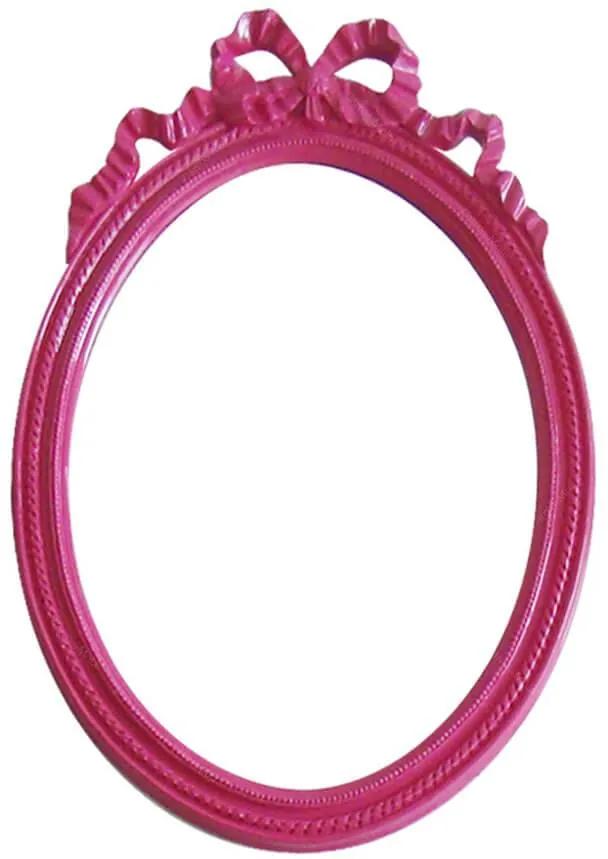 Espelho Laces of The Queen Grande Pink em Resina - Urban - 69x49 cm