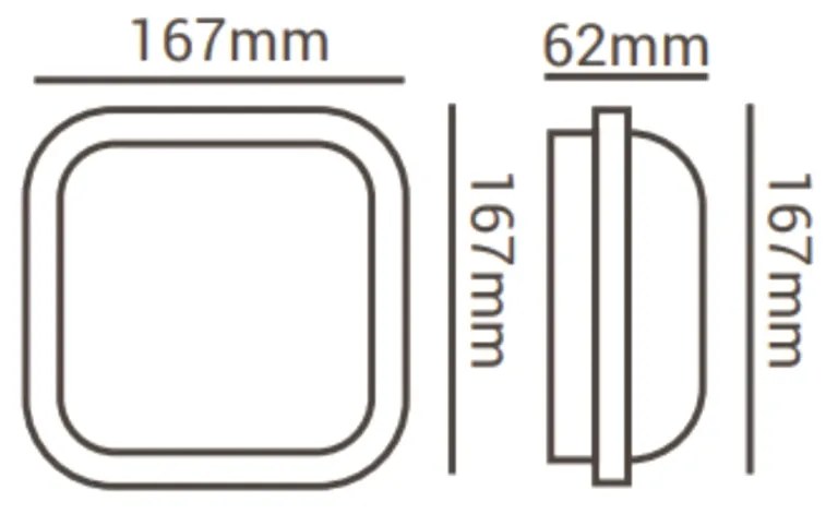 Luminária Tipo Tartaruga Quadrado 16,7X16,7X6,2Cm Led 15W 3000K Ip65 |...