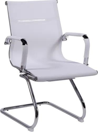 Cadeira Office Fixa Branca Tela Mesh Base Cromada Or design