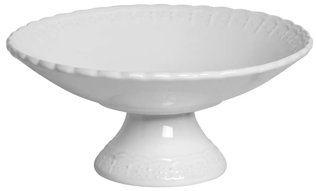 Fruteira Com Pe 34Cm Branco Nobre - Scalla