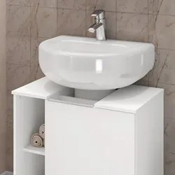 Gabinete Para Banheiro 55cm 1 Porta Com Rodízios Pequin Branco - Becha