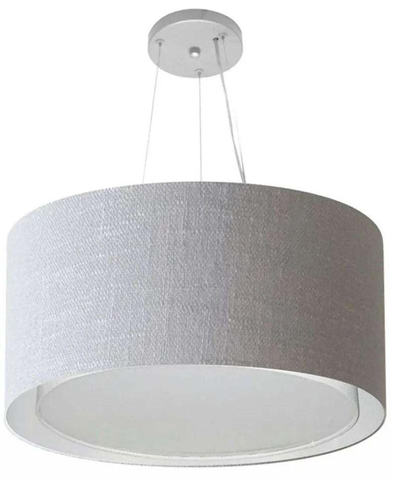 Lustre Pendente Cilíndrico Duplo Vivare Md-4300 Cúpula em Tecido 50x30cm - Bivolt