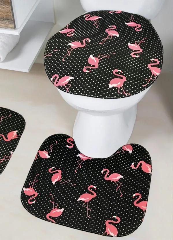 Jogo de Banheiro Flamingo 3 Peças