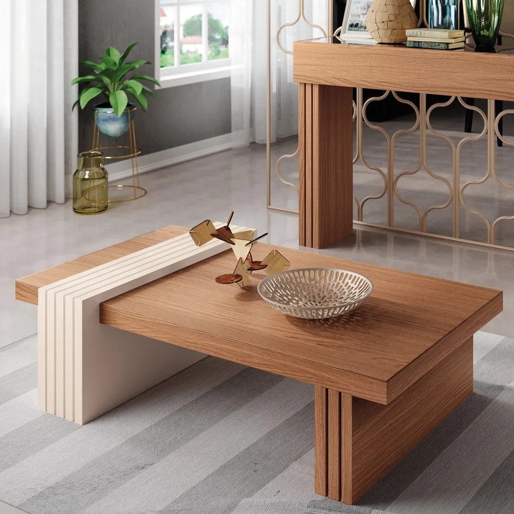 Mesa de Centro para Sala de Estar Riad Nature/Off White G26 - Gran Belo