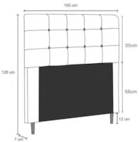 Cabeceira Cama Box Casal King 193cm Luna Sintético Bege Z51 - Mpozenat