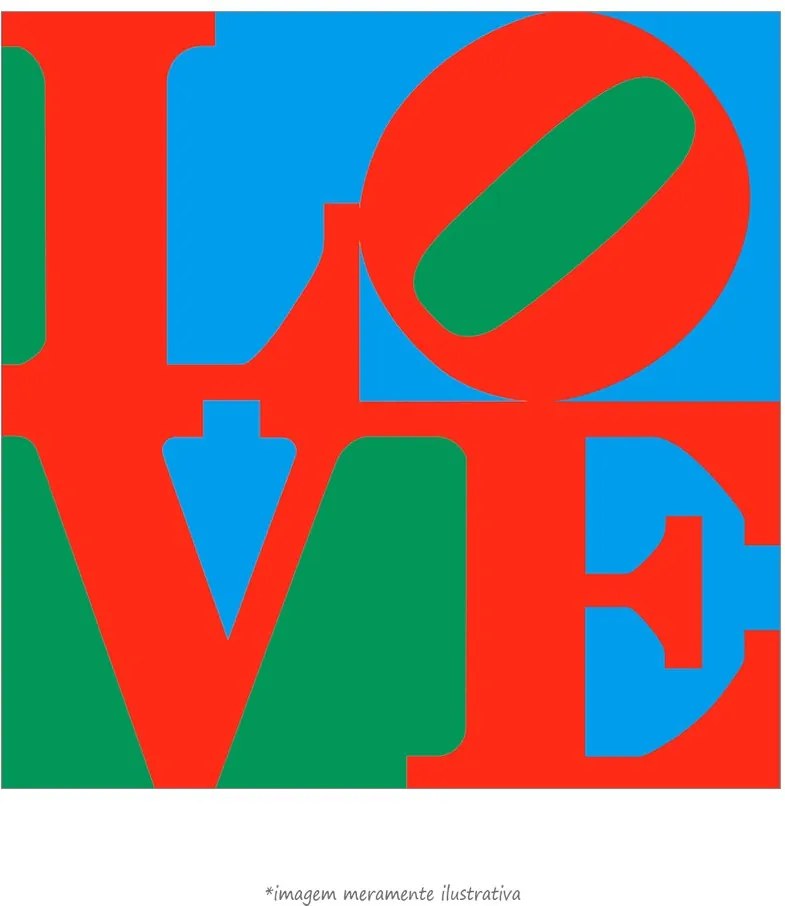 Poster Love - Com Fundo Azul E Verde (30x30cm, Apenas Impressão)