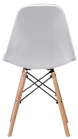 Cadeira para Sala de Jantar Eiffel Eames Botonê Branco Base Madeira - D'Rossi