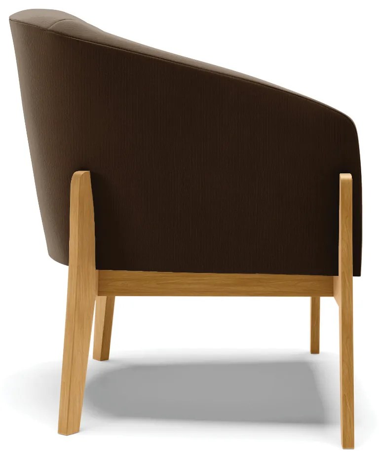 Poltrona Decorativa Base de Madeira kit 2 Stella Suede Marrom D03 - D'Rossi
