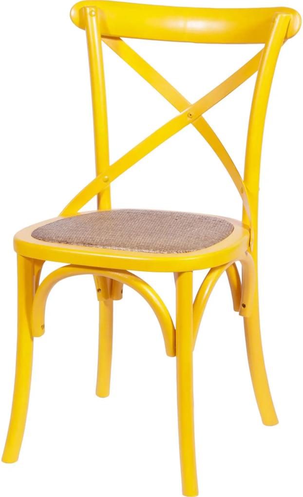 Cadeira Cross Madeira Amarelo OR Design