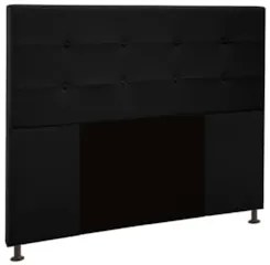 Cabeceira Cama Box Casal King 193cm Safira Sintético Preto Z51 - Mpoze