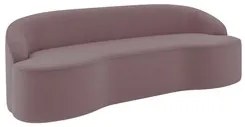 Sofá 4 Lugares para Sala de Estar Living 230cm Theo D06 Veludo Rosa -