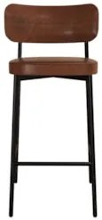 Banqueta Alta Bar Estofada Kit 4 Ella M25 Sintético Marrom - Mpozenato