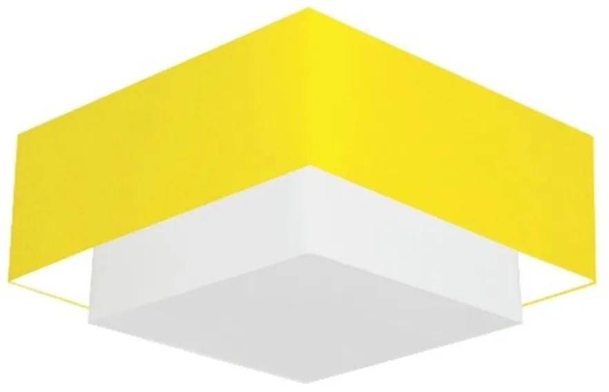 Plafon Para Sala de Estar Quadrado SE-3018 Cúpula Cor Amarelo Branco