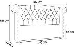 Cabeceira Cama Box Casal 140cm Provença P02 Sintético Camel - Mpozenat