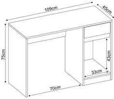 Mesa Para Computador Escrivaninha Office 1 Porta 1Gaveta Morada D02 Br