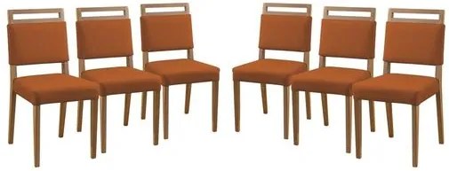 Kit 6 Cadeiras de Jantar Estofada Ocre em Veludo Marken