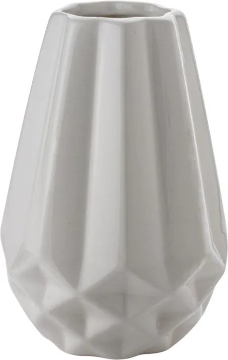 Vaso Decorativo Geométrico 12 cm Branco - Wood Prime NR 33370