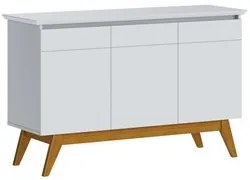 Balcão Buffet Aparador 3 Portas Classic I04 Branco Acetinado - Mpozena